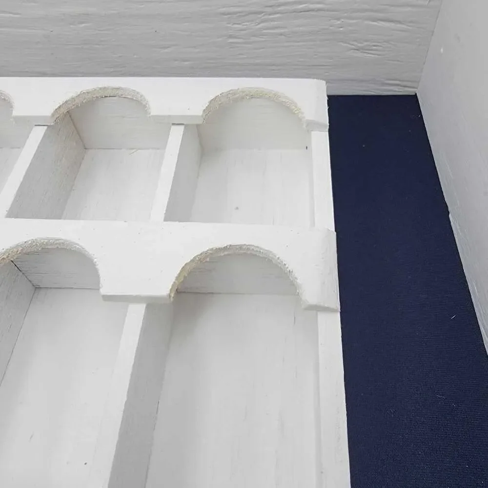 White 24 Cubby Arched Shelf Display Holder Wall Mount 13